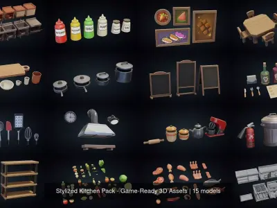 Stylized Kitchen Pack - Game-Ready 3D Assets
