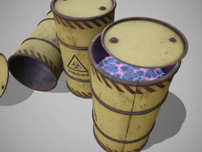 Barrels biohazard used Low-poly 3D model