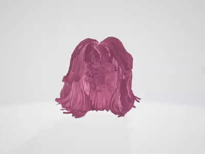 Realistic Pink Hair 3D Model 3D model