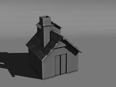Low Poly House Low-poly 3D model