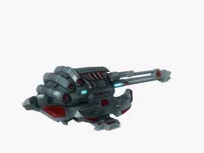 Blaster cannon 04 sci-fi low poly Low-poly 3D model
