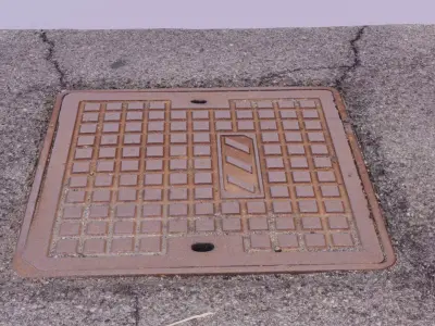 Cover manhole 06 raw scan 3D model