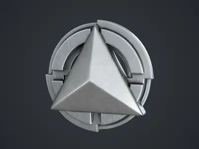 Sci-fi Badge Low-poly 3D model
