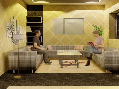 Living Room 3D model 89