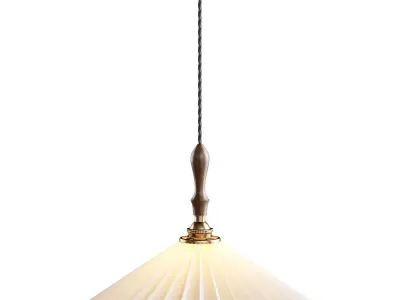 Vintage Pleated Pendant Lampshade Chandelier 3D model