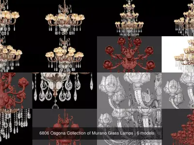 6806 Osgona Collection of Murano Glass Lamps 3D Model Pack