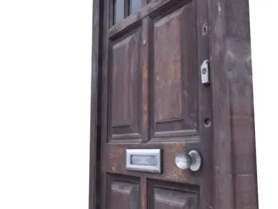 Door 17 Wooden Low-poly 3D model