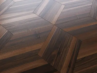 Parquet from hexagonal from rhombus Low-poly 3D model