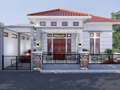 1 floor House Design Minimalis Full Interior  3D model