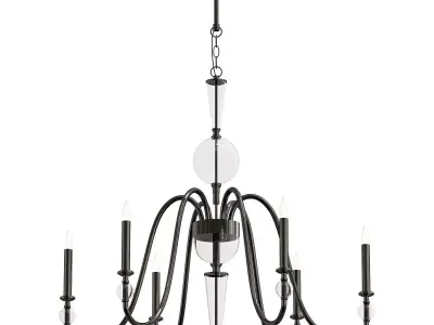 lightstar chandelier with glass shades 3D model