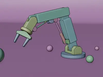 Robotic Arm  Low-poly 3D model