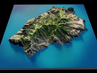 Saint Helena island 3d Model Terrain 3D model
