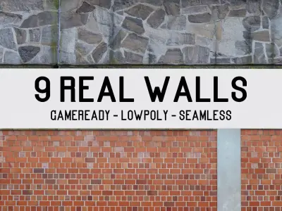 real walls - asset pack Low-poly 3D model