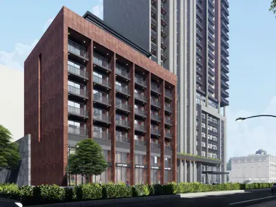 Residential high rise building 3D model 3D model