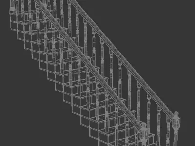 Stair Wood Free 3D model