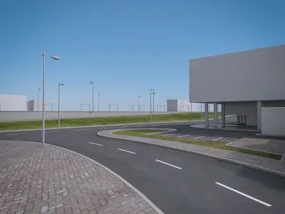 Urban Area 07 Low-poly 3D model