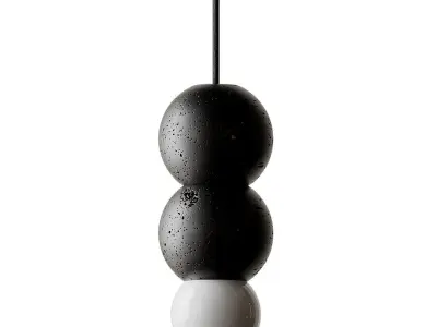 Lava Stone and Aluminum Pendant Light Ooops by Buzao 3D model