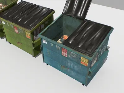 Dumpster Pack Low-poly 3D model