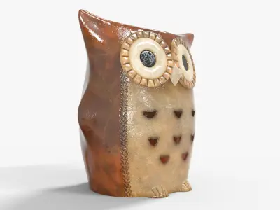 Antique Owl Candle Holder Low-poly 3D model purchase