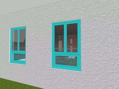 Traditional Mustang wooden window 3D model