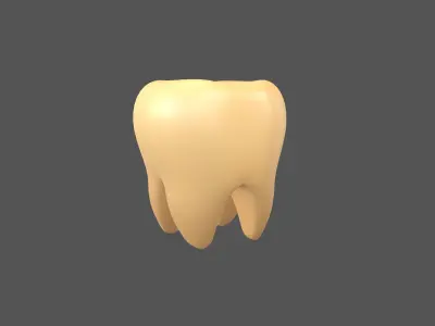 Tooth Emoji v1 003 Low-poly 3D model