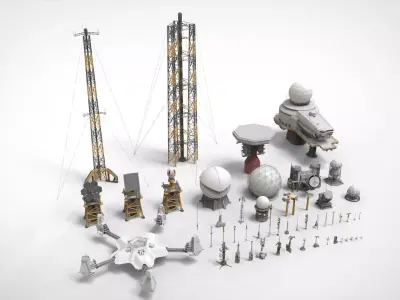 Sci-Fi antenna collection 1 3D model