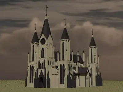 Gothic Style Church Low-poly 3D model