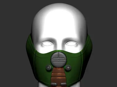 gas mask millitary high poly sculpt 3d printable ver 3 3D model