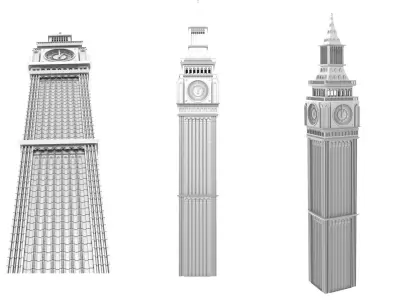 Clock Tower 3D Model 3D model