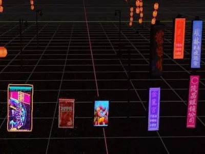 Japanese city details Low-poly 3D model