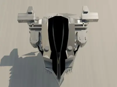 spaceship Low-poly 3D model 23