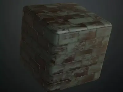Weathered Oxidized Copper Roof Bricks PBR Seamless Texture