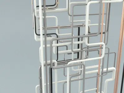 laos Pipe Set Low-poly 3D model