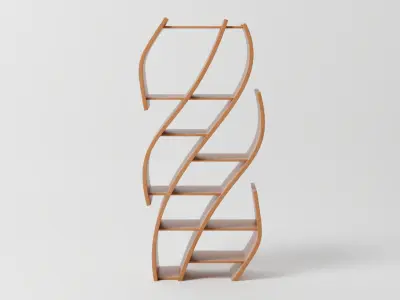 Curved Wooden Floor Self 3D model