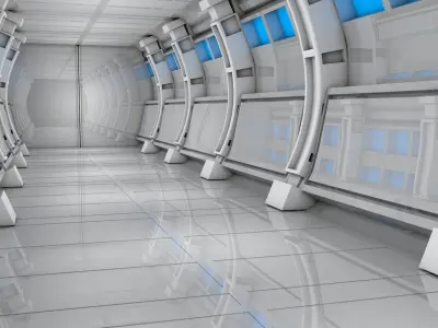 Sci Fi Corridor 3D model 38