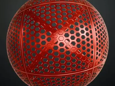 Red Metal Grill Transparent PBR Seamless Texture