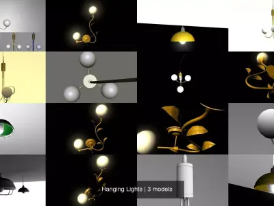 Hanging Lights 3D Model Pack