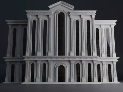 CLASSIC OLD EUROPEAN BUILDING 05 Low-poly 3D model