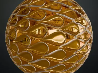 Golden Metal Plate PBR Seamless Texture