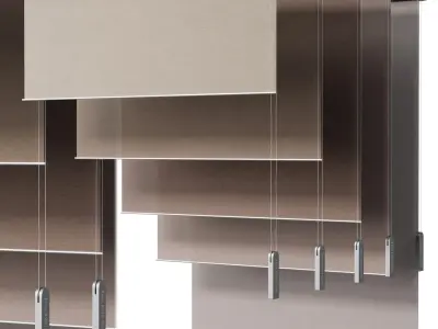 Roller blinds red collection minimal 01 Low-poly 3D model