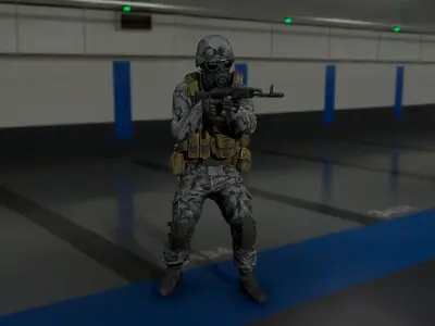 SpecOps Low-poly 3D model