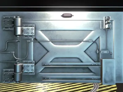 DoorTons door with stripe Low-poly 3D model