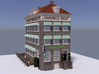 The Grasshopper coffee shop in netherlands Low-poly 3D model