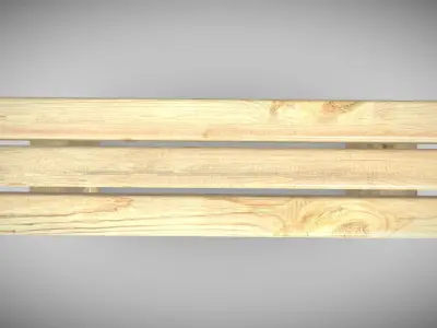 Wooden Bench  Low-poly 3D model