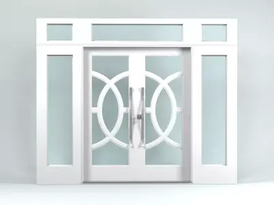 Double Front Doors 3D Model 3D model