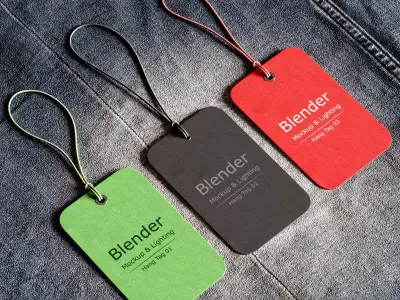 Hang Tag Mockup With Lighting 3D model