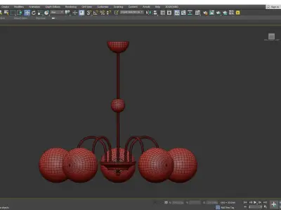 Modern Simplicity Round Milk Glass Hanging Light Low-poly 3D model