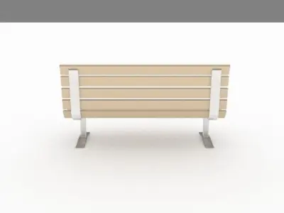 Wood and metal park bench 3D model