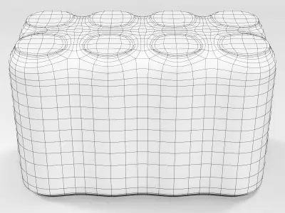 8 pack 500ml shrinkwrapped beverage cans  3D model