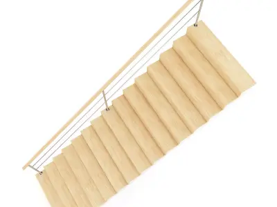 Wooden Stairs 9 3D model